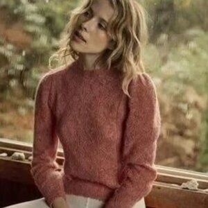 Doen Carmelina Pullover Sweater Sandstone XS peach pink crew